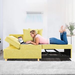 SEJOV 4-in-1 Convertible Sofa Bed, Sleeper Sofa Pull Out Couch Bed w/2 Pillows🏡