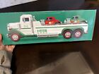 New In Box 2022 Hess Holiday Truck Hess Truck Flatbed Transporter w/2 Hot Rods