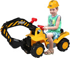 LIVEBEST Kids Ride On Excavator Digger Truck Toy Sound Pretend Boys Play Helmet