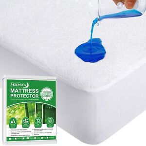 Twin Mattress Protector Waterproof Mattress Pad Cover, Viscose Made from Terr...