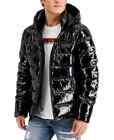 Defect !GUESS Men's Black Holographic Hooded Puffer Winter Jacket XXL pap0622