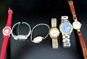 Great Lot of Vintage Watches FOSSIL TIMEX SOC Berne Elgin & 1958 Snoopy!