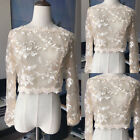 Champagne Wedding Lace Boleros Long Sleeves Bridal Jackets Tulle Shrugs Custom