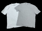 Men's Lot 2 Faherty Gray White Short Sleeve Crew Neck Pocket T-Shirts Size M