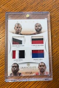 New ListingGrant Hill 2012-13 Immaculate Quad Patch Gold /10 Game Worn Boozer/Deng/Battier