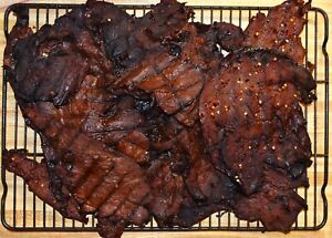 Homemade Hickory smoked sweet & spicy teriyaki beef jerky Mild) by 3103 Delights