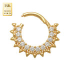 14K REAL Solid Gold Sunshine Hoop Septum Ear & Nose Ring Piercings 18 Gauge