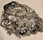 Huge 100+ Pc Lot Vintage Silver Tone Rhinestone Pearl Mixed Jewelry Earring Pins