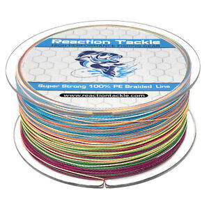 Reaction Tackle High Performance Braided Fishing Line / Braid - Multi-Color