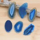 6 Blue Agate Slices Drilled Geode Crystal Pendants DIY Agate Wind Chime Mobile