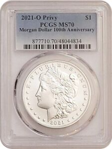 2021-O New Orleans Morgan Silver one Dollar coin PCGS MS70 SKU 4