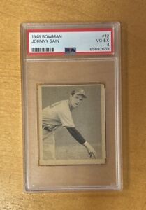 New Listing1948 Bowman Baseball Johnny Sain Boston Braves Card #12 PSA 4