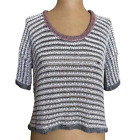 Rag & Bone Open Knit Short Sleeve Oversized Cropped Sweater size XS