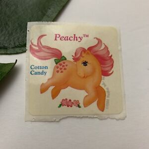 Vintage My Little Pony Peachy Cotton Candy Sticker 1984 Pink Orange Hasbro
