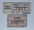 1967 Indianapolis 500 Ticket Return Check + 1967 Qualification Ticket Indy Car