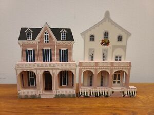 Set of 2 Shelia Shelf Sitters - Cape May Gothic & Stockton Place Row Houses NJ