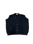 NWT 6XB 6X Big Black Sleeveless Cardigan Sweater Vest 100% Cotton USA-Made
