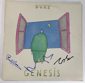 Genesis group signed Duke Album Phil Collins Tony Banks Rutherford Beckett loa
