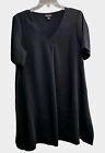 JJill Wearever Collection Dress Women's MP Black Swing Short Sleeve Casual Shift