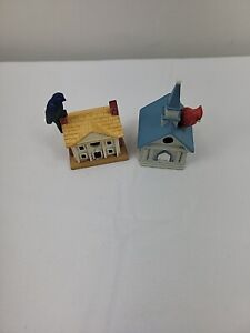 Lenox Doll House Miniature Birdhouses Dish Garden Church Bird Houses Cardinal