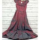 Laura Ashley Vintage Burgundy Off Shoulder Floor Length Victorian Gown [Size 8]