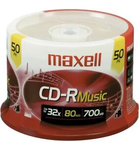 CD-R 80 Maxell Music-Gold Blank CD-R Disc - Spindle of 50 (625156)