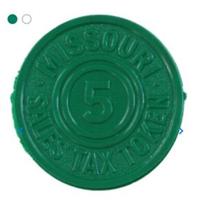 New Listing4 Missouri Sales Tax Tokens, 5 Mill (1/2¢), LIGHT GREEN Plastic Fractional Coin