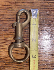 Vintage Ludell Brass Rigging Swivel Snap Hook Clip 3 1/4