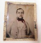 Antique Glass Plate Ambrotype Tinted Photo Man