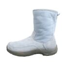 LL Bean Women's Gray Suede Side Zipper Fleece Lined Winter Snow Boots Size 9 M