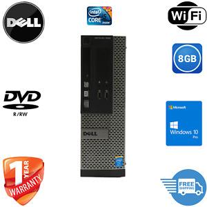 Dell Desktop Computer PC 8GB UP to  2TB HDD/SSD Windows 10 Pro Wi-Fi DVD/RW