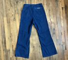 Vintage 70s Seafarer Mens Utility Navy Bell Bottom Jeans Pants 34XL Indigo Blue