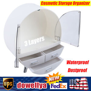 3 Layer Cosmetic Storage Organizer Makeup Box with Drawer Waterproof Dustproof