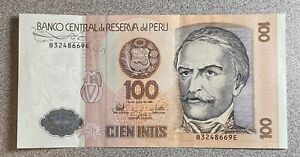1987 Peru 100 Cien Intis Banknote