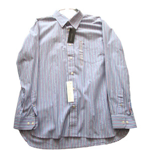 Brand New Tommy Hilfiger Mens  Long Sleeve Striped Button Front Cotton  Shirt XL
