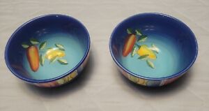 Gates Ware by Laurie Gates Blue Bowl Peppers Set of 2 Bowls