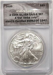 2020 American Silver Eagle ANACS MS 70 - 983 of 1542