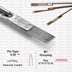 Disposable Tattoo Needles Sterile M1 Single Stack Weaved Magnum Shade