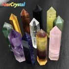 Piedras de cristales naturales y varita de punto Mineral, columna de energía, ob