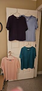 Blair Lot Of 4 Women's Short Sleeve Shirt Size XL Multicolor