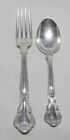 2 Old Gorham Sterling Silver Chantilly Pat 95 Dinner Fork & Teaspoon No Monogram