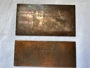 Vintage 1913 Engraved Copper Plate 16 x 14 