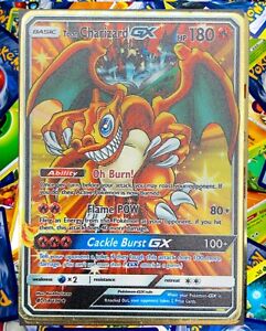Toon Charizard GX Rainbow Gold Metal Pokémon Card Collectible Gift