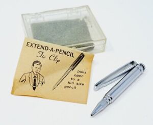 Extend-A-Pencil Tie Clip VTG w Case 1950s Extend A Pencil Office Cosplay Novelty