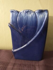 Royal Haeger Blue Ceramic Tulip Style Vase