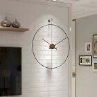 Minimalist Metal Ring Silent Large Wall Clock Iron Modern Design Home Black