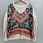 Cabi Medium Top Shirt Womens Aztec Print Silk Blend Scarf Print Blouse Boho #768