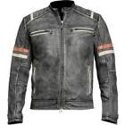 Men’s Real Leather Motorcycle Biker Vintage Café Racer Distressed Black Jacket
