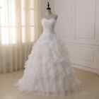 White/ Ivory Wedding Dresses Sweetheart Ruffles Corset Plus Size Ball Bride Gown
