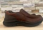 Skechers Mens Shoes WIDE Fit Seveno Brown Leather Slip On Worn 1 time- SZ 8.5 W